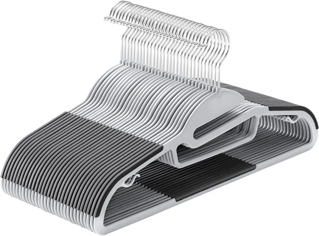 Songmics Kledinghangers U-vormig 20 Stuks - Lichtgrijs/Donkergrijs