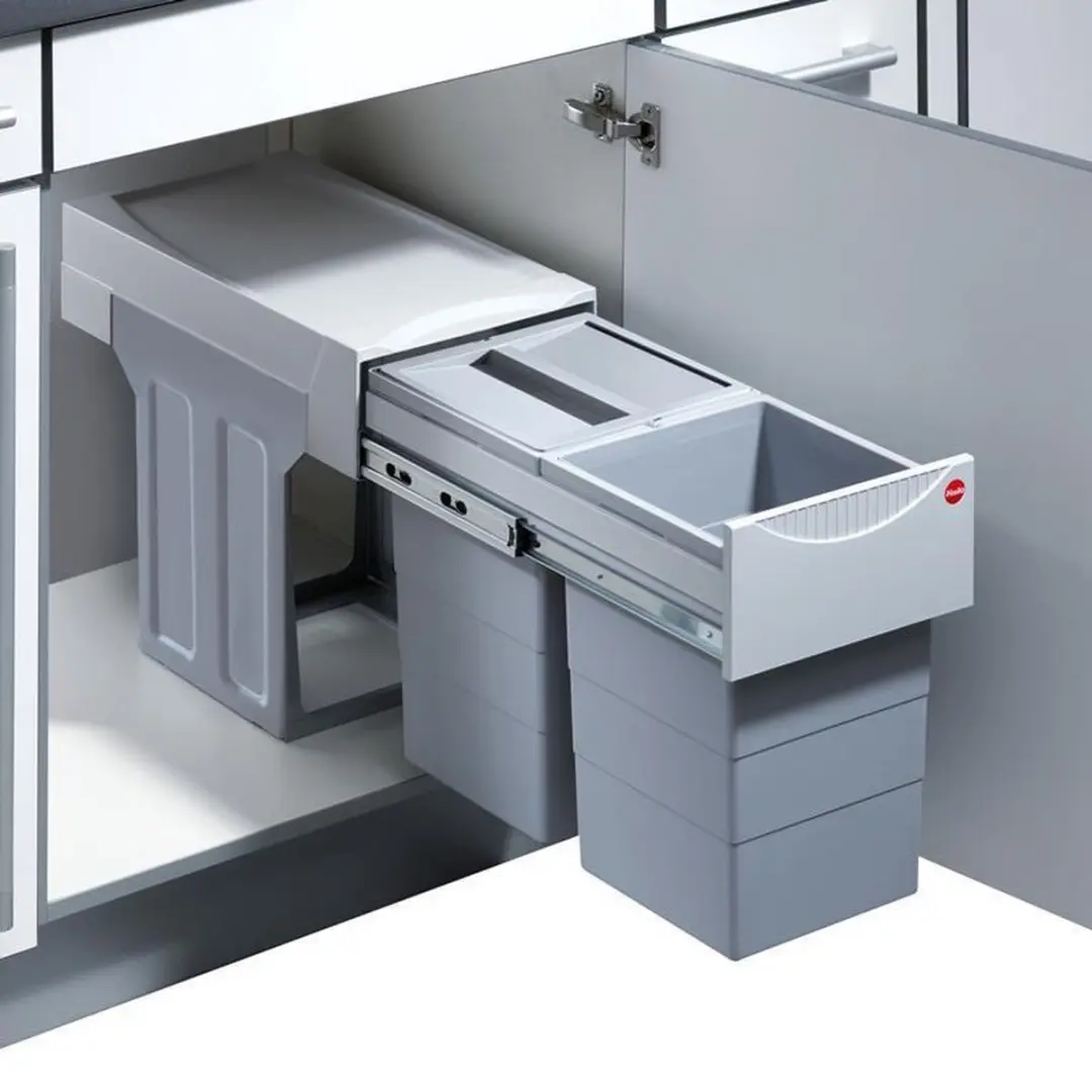 Hailo Tandem de Luxe Inbouw Prullenbak 30L - Grijs