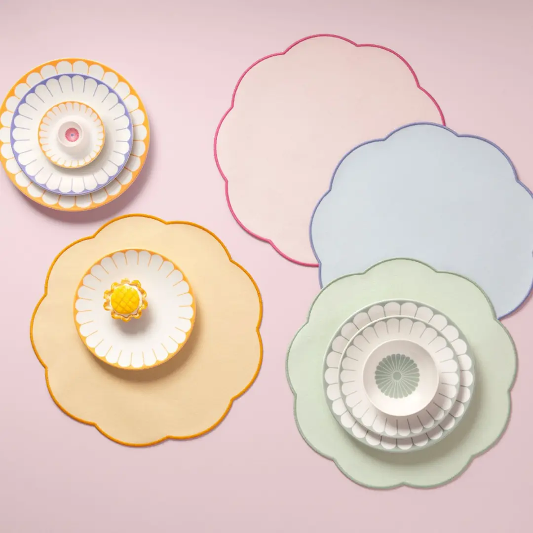 Villeroy & Boch Fleur Platzsets - Ø40cm - 6 Stuks - Blauw