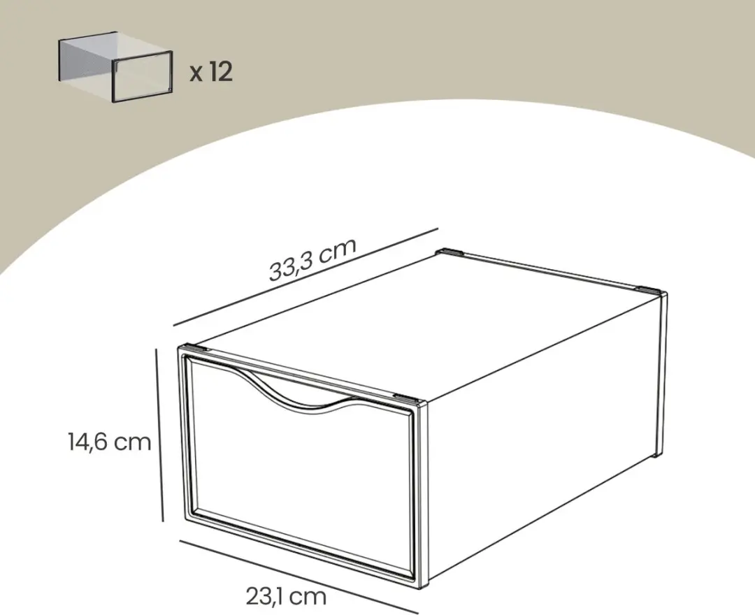Songmics Schoenenbox - 12 Paren - Zwart/Transparant - afbeelding 6 van 6