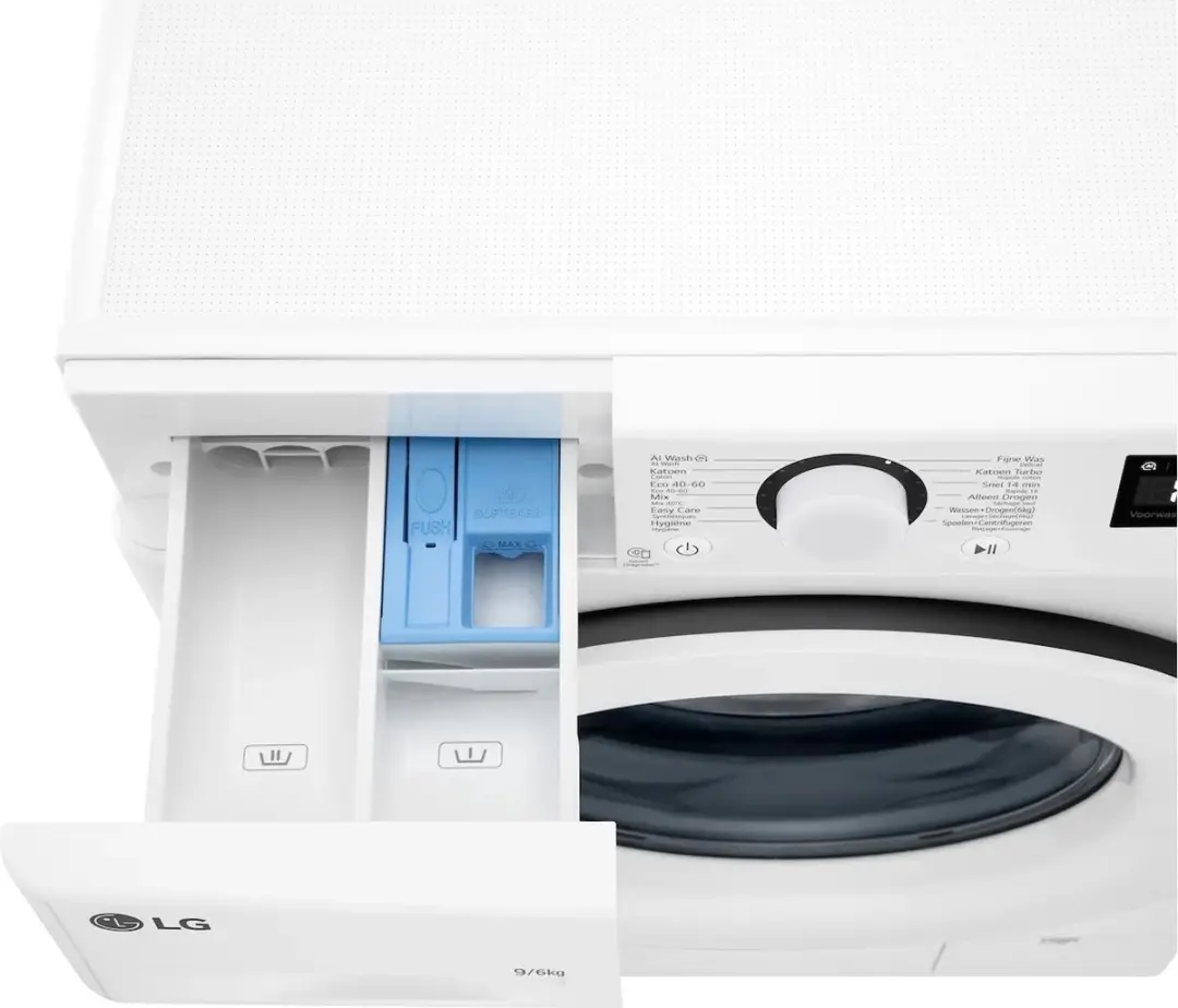 LG F4DR3096N3W Was-Droogcombinatie 9/6kg - 1400 RPM - Steam Turbowash