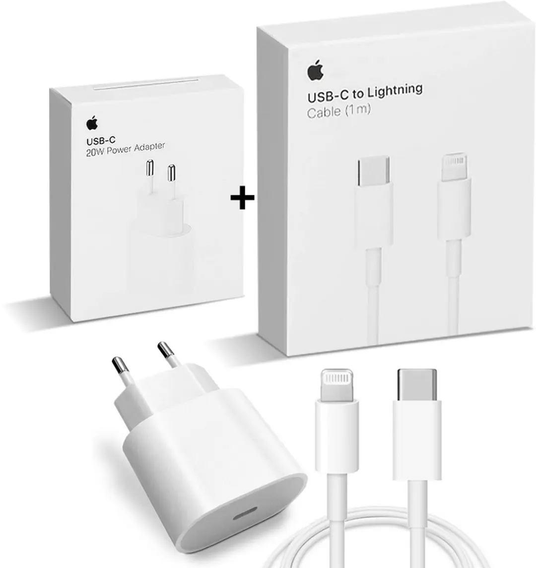 Apple 20W USB-C Oplader + USB-C naar Lightning Kabel