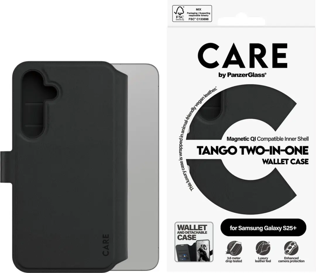 PanzerGlass Tango 2 Wallet Case CRRFTWLG37942 - Samsung Galaxy S25 Plus - Zwart