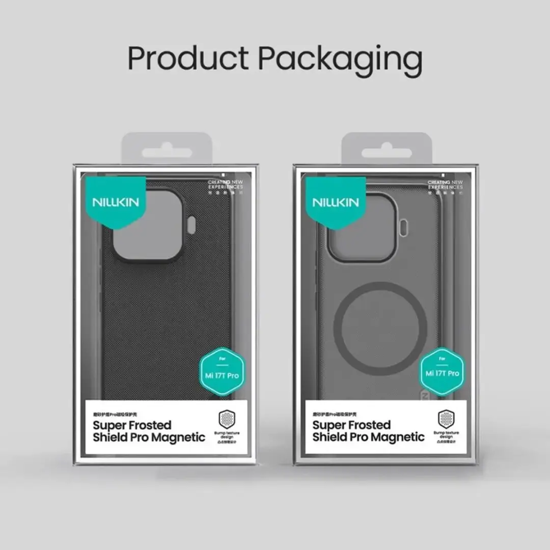Nillkin Frosted Shield Hoesje Xiaomi 17T Pro - MagSafe/Qi2 - Zwart Transparant