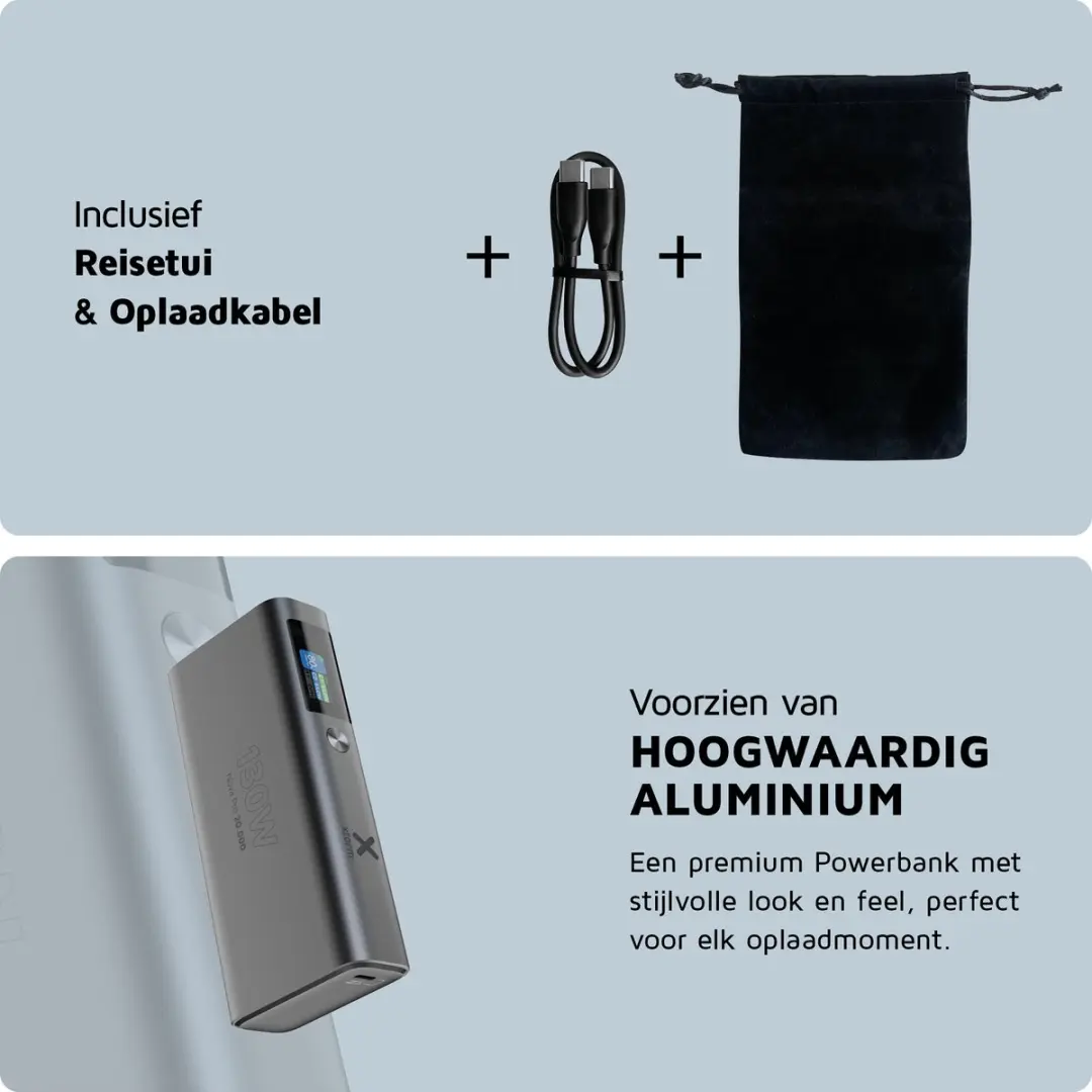 Xtorm Nova Powerbank 20000mAh 130W - 3x USB - Zwart - afbeelding 3 van 6