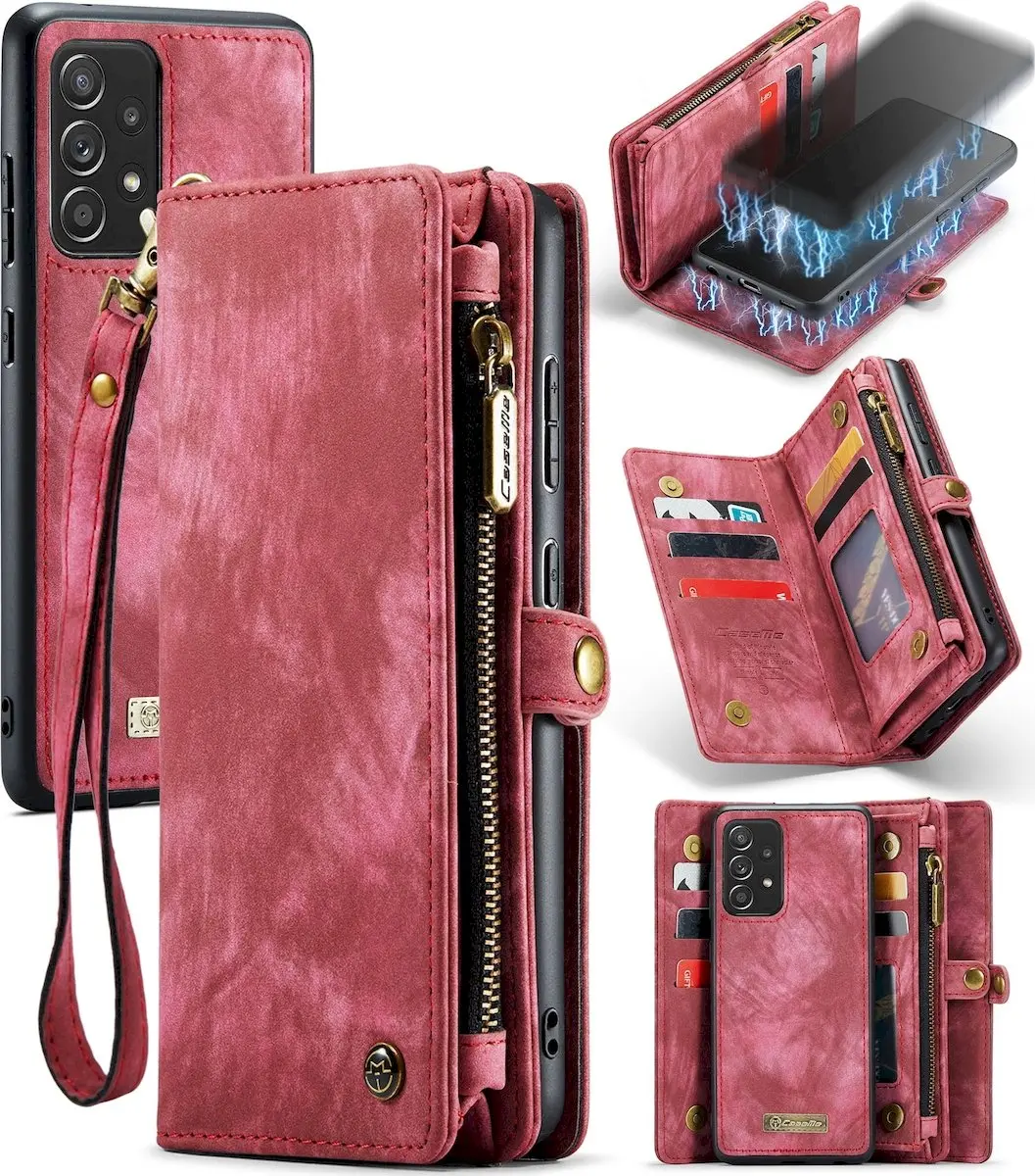 Caseme 008 Telefoonhoesje Samsung Galaxy A52s 5G - 8 Pasjes - Rood