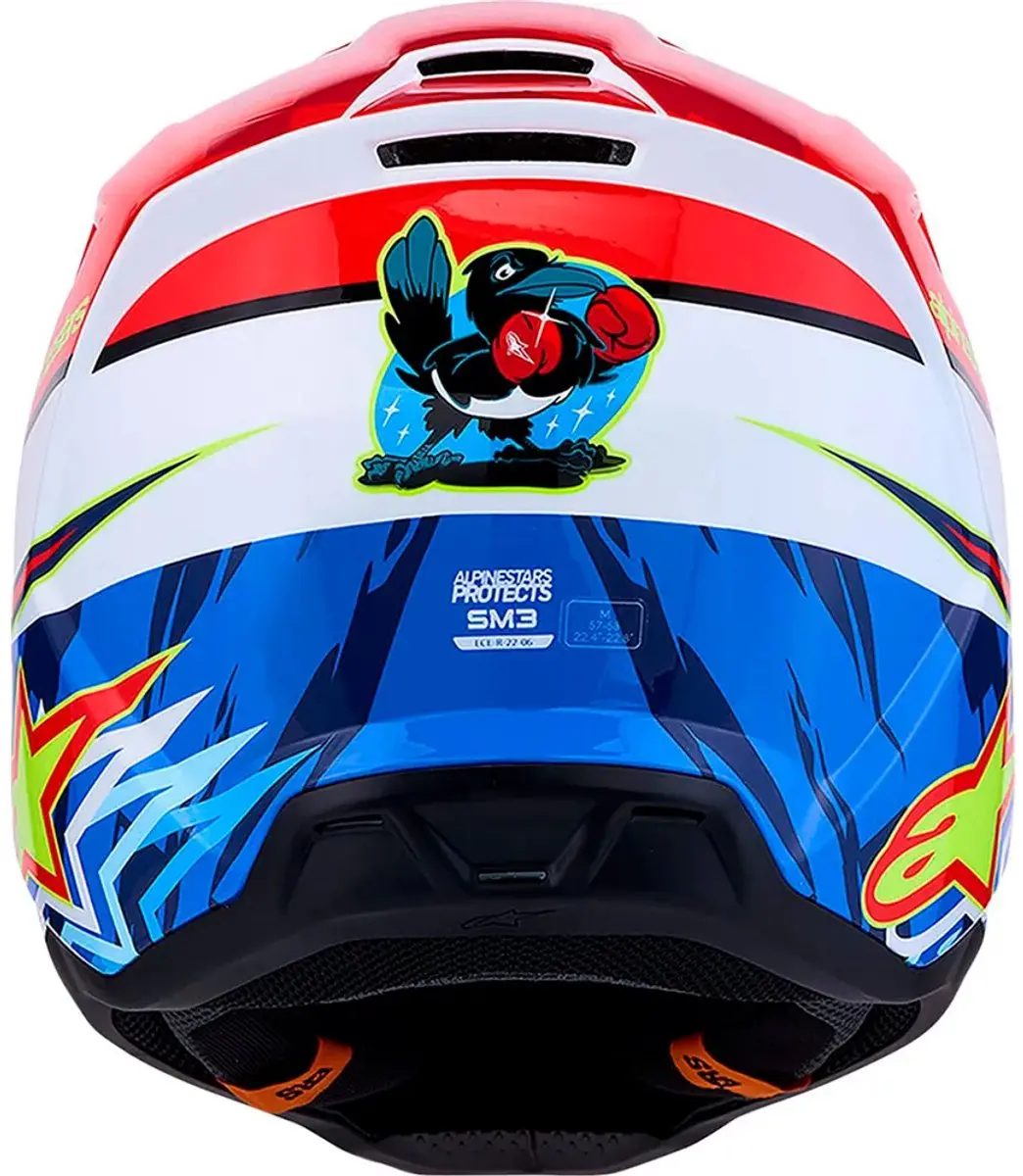 Alpinestars S-M3 Falcon Motocrosshelm L - Rood/wit/blauw