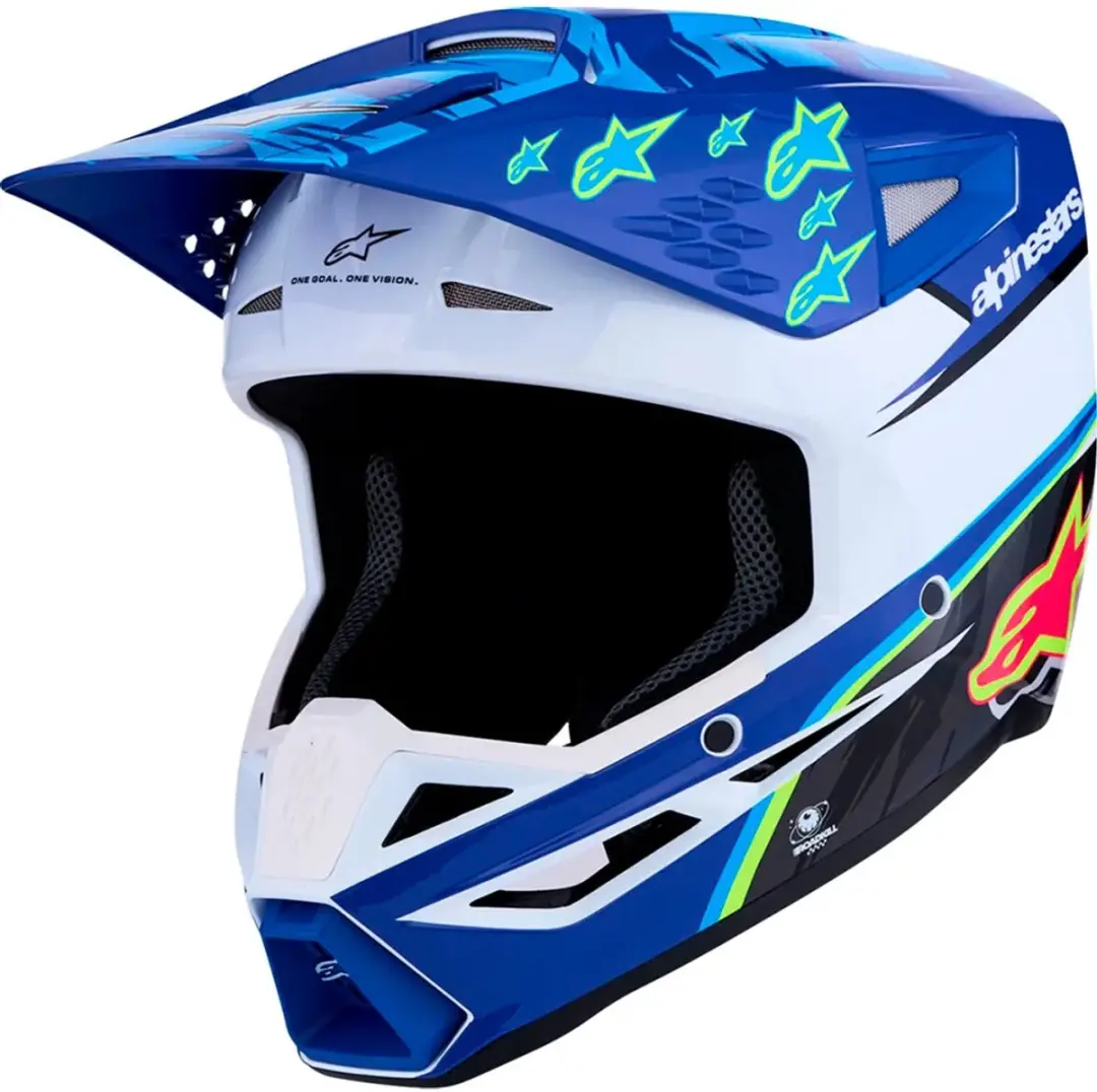 Alpinestars S-M3 Falcon Motocrosshelm L - Rood/wit/blauw