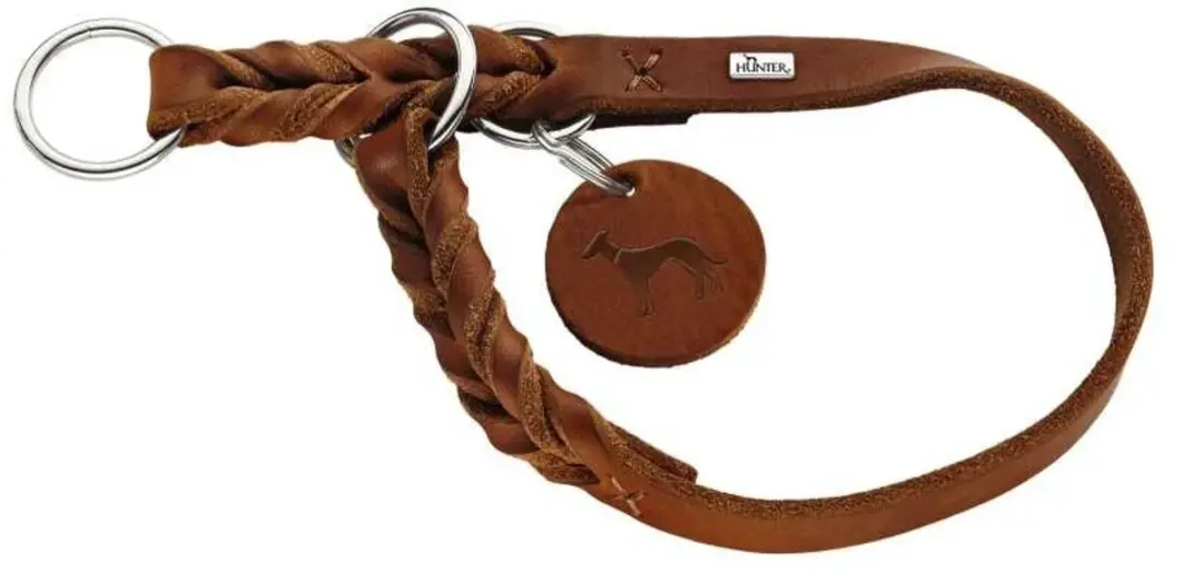 Hunter Hondenhalsband Solid Education Cognac S-M
