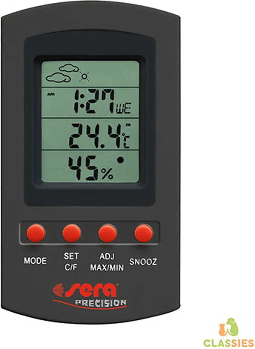 Sera Reptil Thermometer & Hygrometer - Zwart