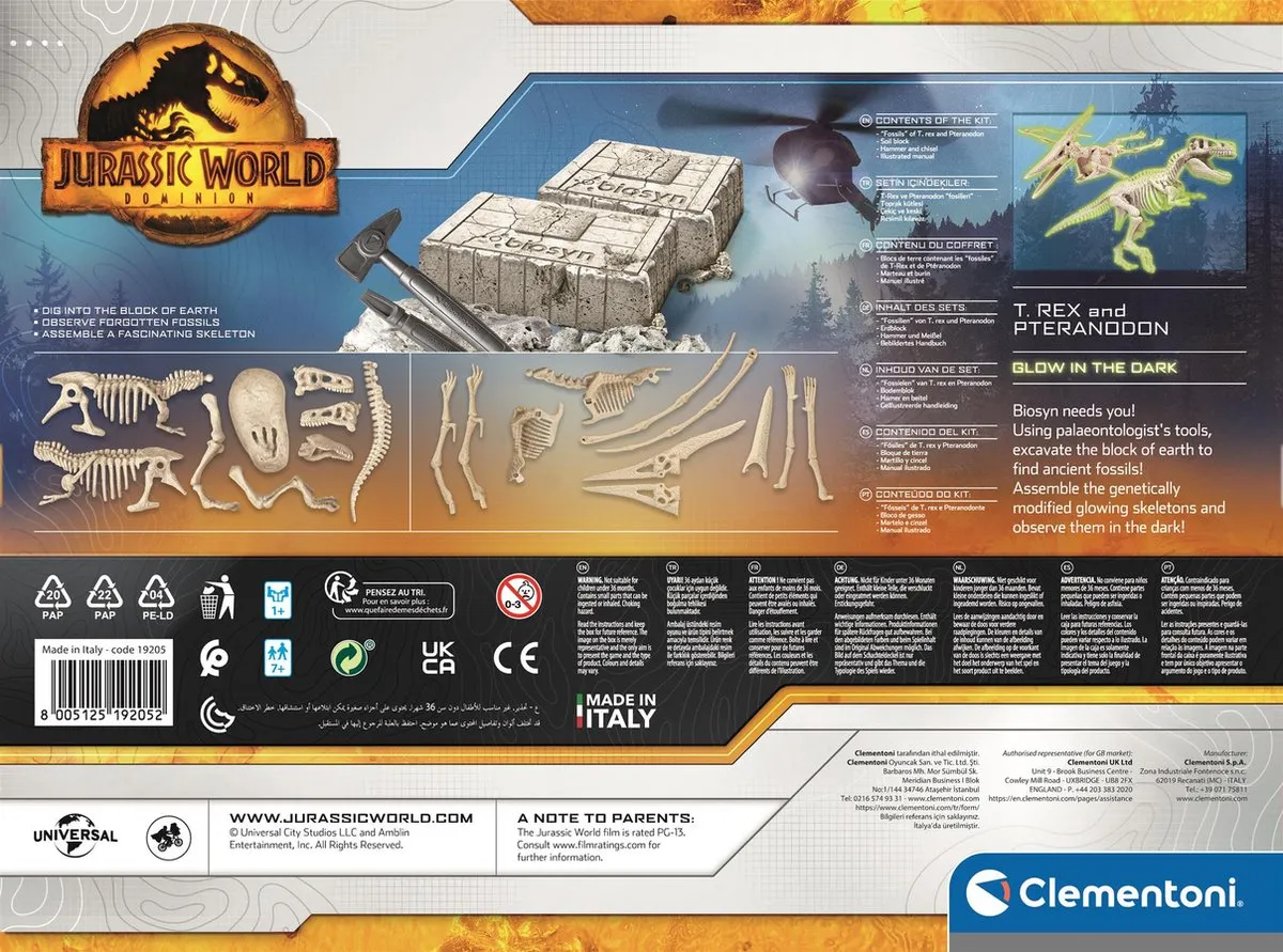 Clementoni Jurassic World Dinosaurussen Set T-Rex & Pteranodon - 19205