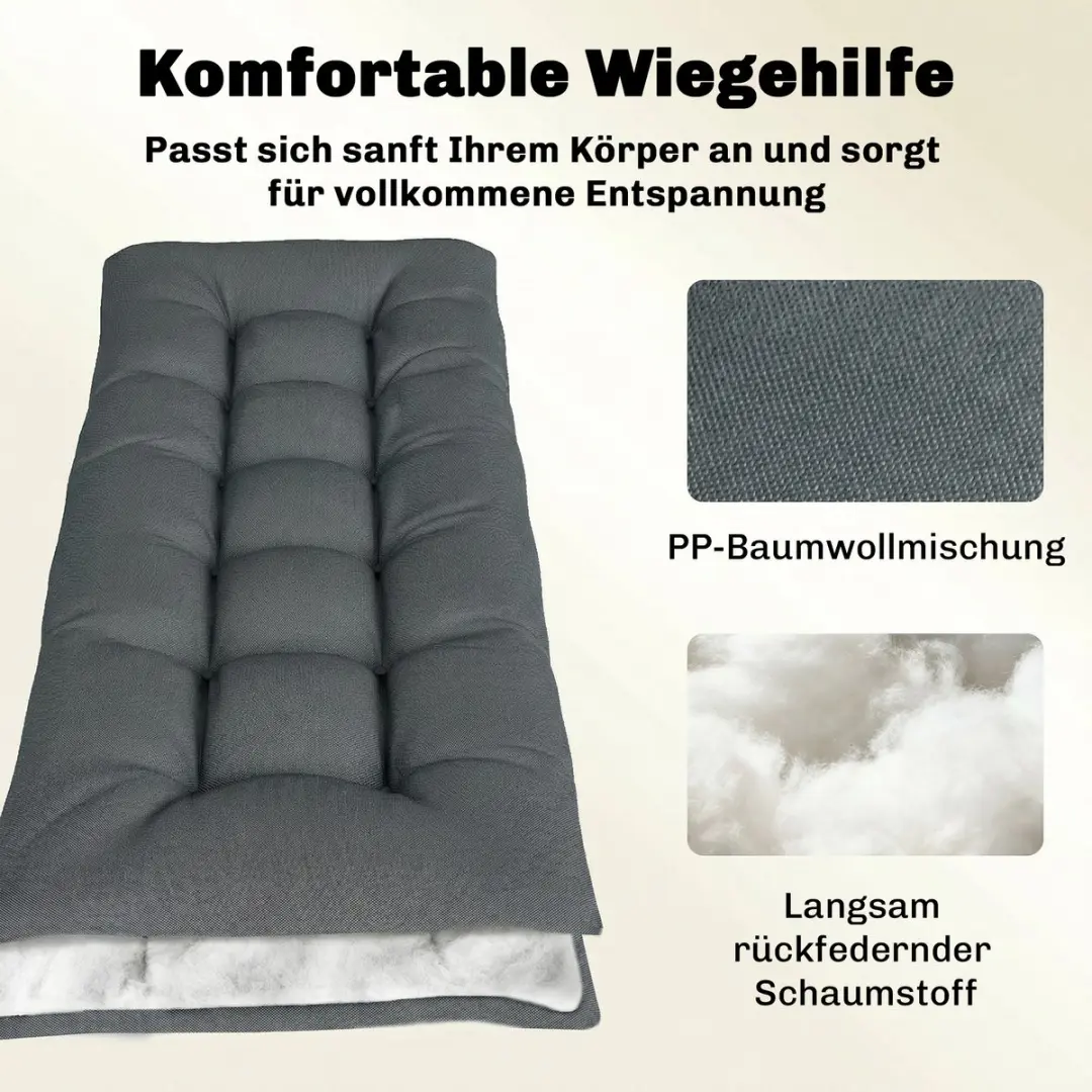 Outsunny Donkergrijs Zitkussen 65x198x13cm - PP/Polyester