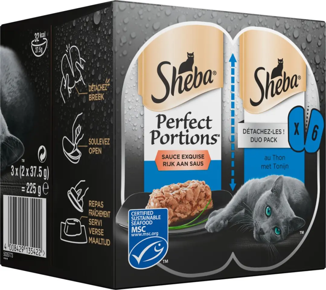 Sheba Perfect Portions Tonijn in Saus Kattenvoer