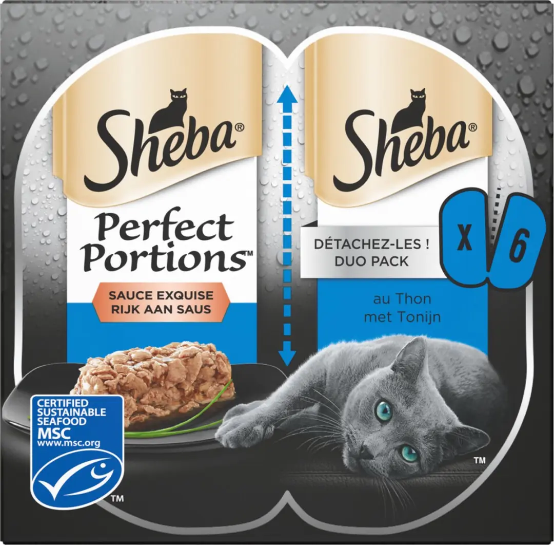 Sheba Perfect Portions Tonijn in Saus Kattenvoer - 6 Stuks