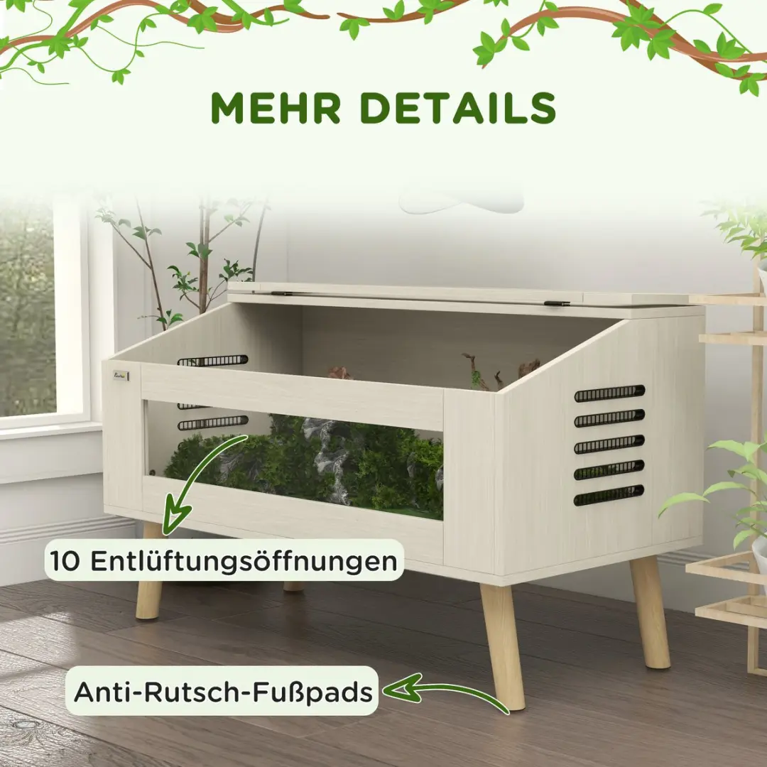 Pawhut Terrarium 140L - Eiken - 100x50x60cm - afbeelding 6 van 6