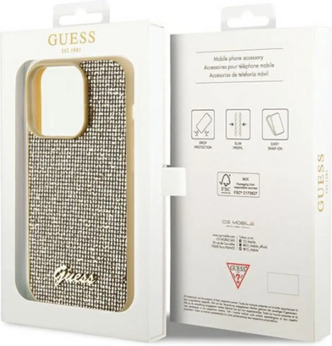 GUESS Disco Serie iPhone 14 Pro Beschermhoes - Goud - afbeelding 6 van 6
