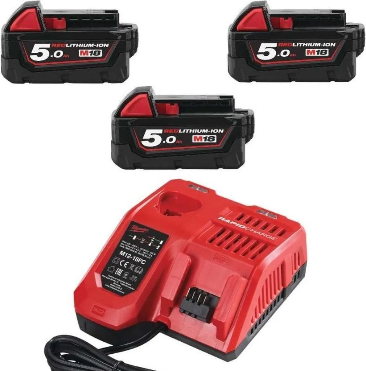 Milwaukee M18 NRG-503 Accu Pack 18V - 4 Stuks - afbeelding 6 van 6