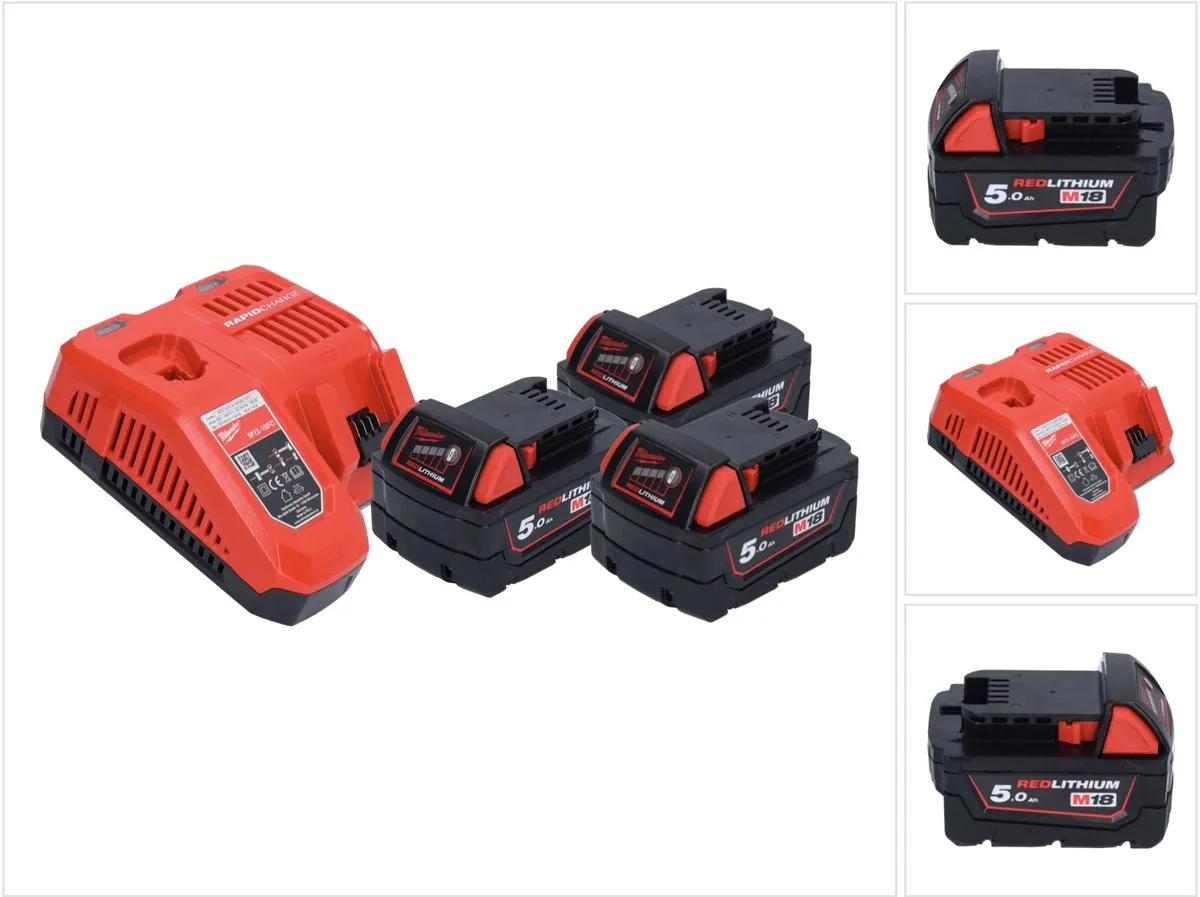 Milwaukee M18 NRG-503 Accu Pack 18V - 4 Stuks