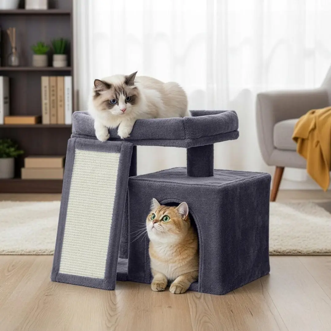 Songmics Kleine Krabpaal - 51x39,2x46,4cm Donkergrijs