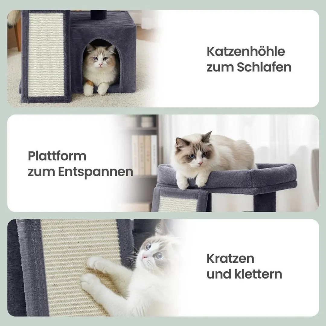 Songmics Kleine Krabpaal - 51x39,2x46,4cm Donkergrijs