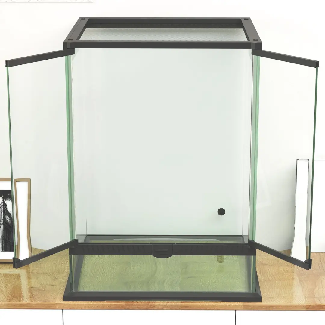 Pawhut Terrarium 120L - 45x45x60cm - Anti-Flucht - Metall Schwarz