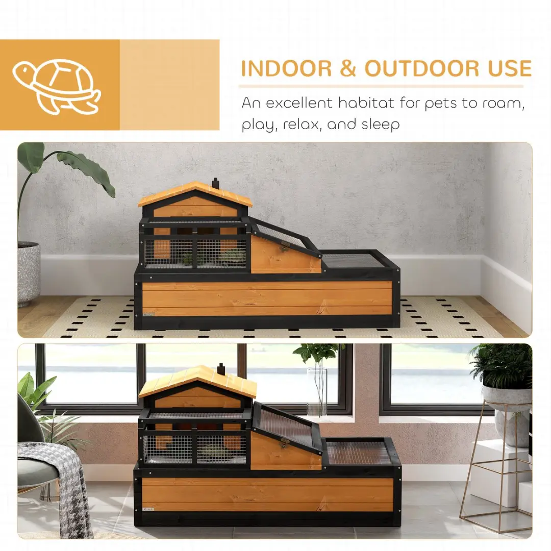 Pawhut Schildpaddenverblijf Geel - 112x65x60cm
