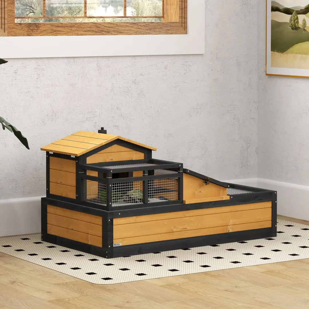 Pawhut Schildpaddenverblijf Geel - 112x65x60cm
