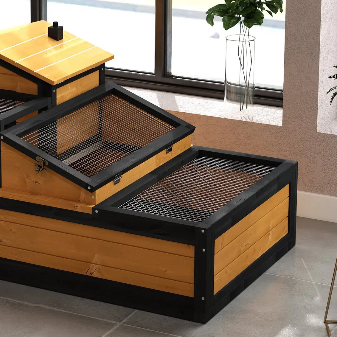 Pawhut Schildpaddenverblijf Geel - 112x65x60cm