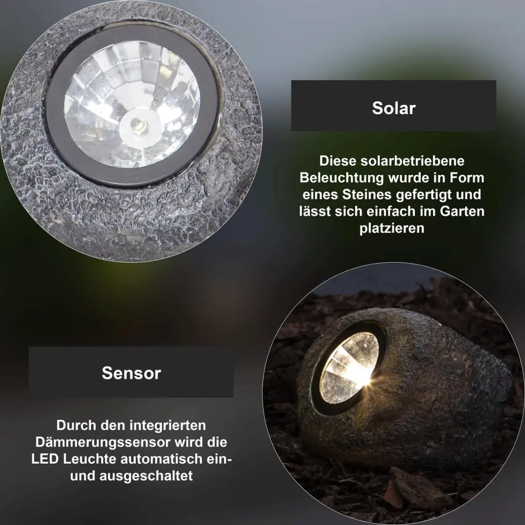 Star Trading Solar LED Siersteen Rocky - Wit