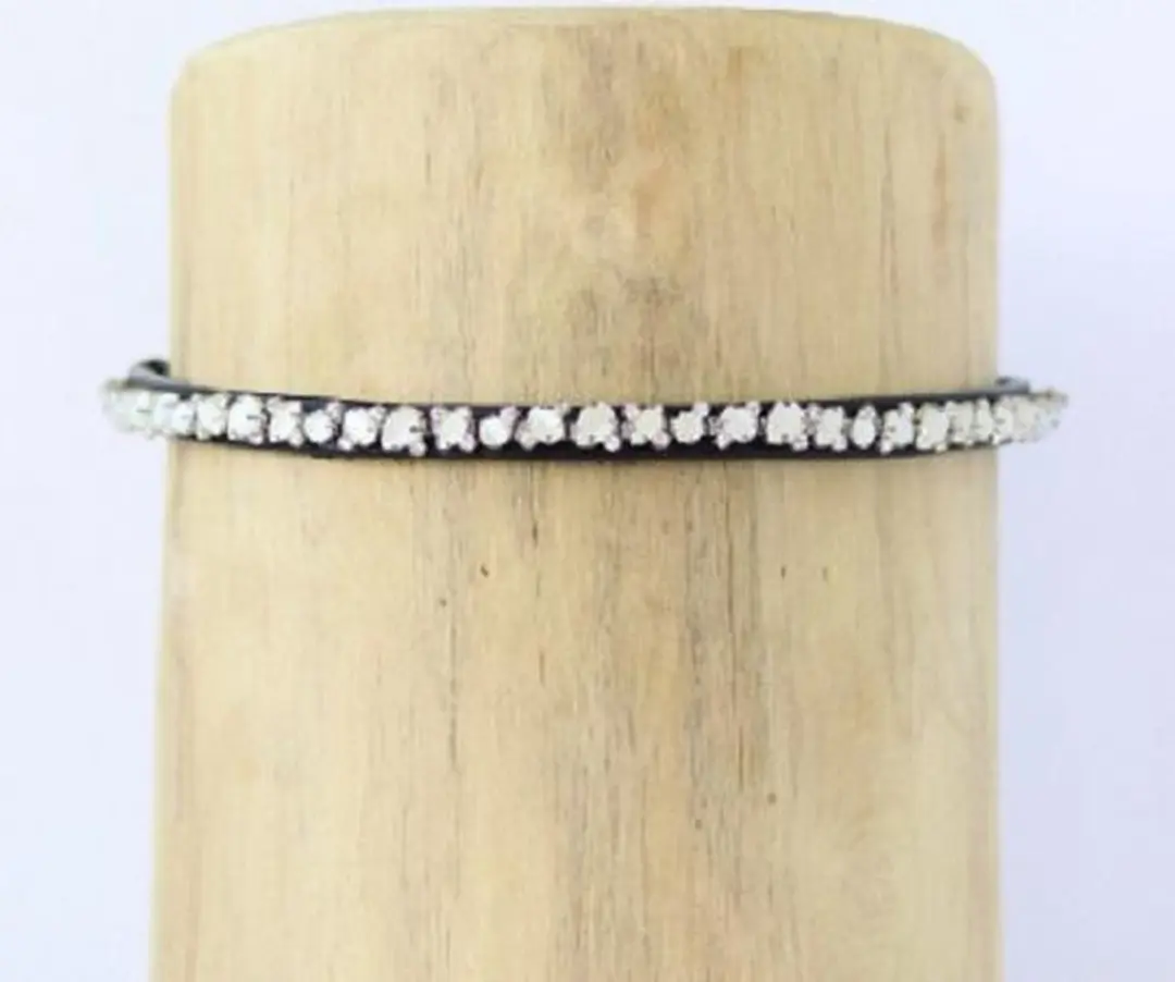 ShowTime HB Frontriem Opal Stone - Cob Zwart