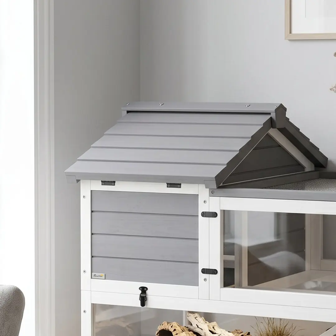 Pawhut Schildpaddenhuis - 116x70,5x69,5cm - Staal - Grijs