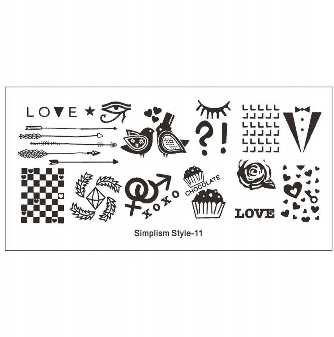 Born Pretty Nagel Stempelplaat Simplism Style 12x6cm - Herbruikbaar