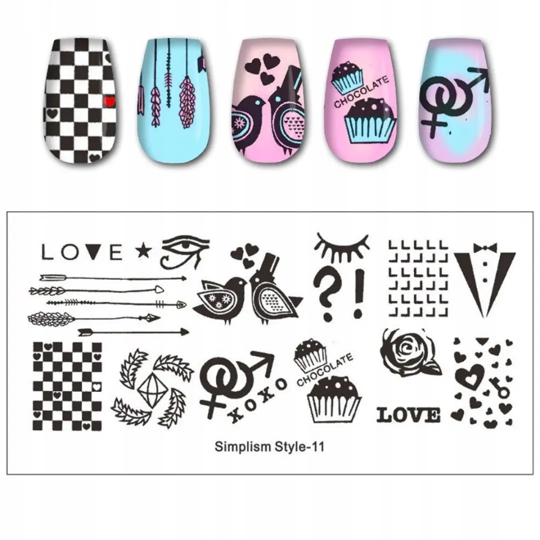 Born Pretty Nagel Stempelplaat Simplism Style 12x6cm
