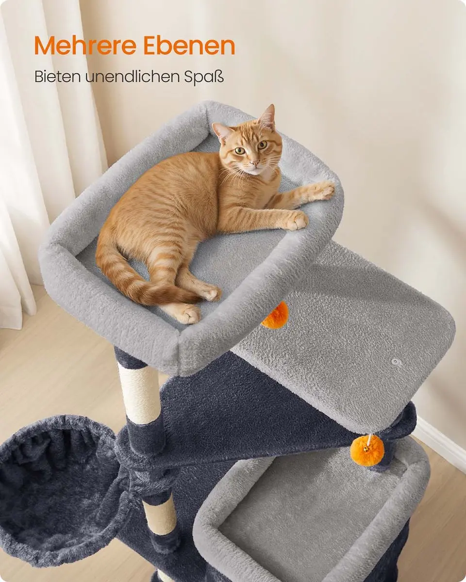 Songmics Kattenboom - 7 Ligplekken - Donkergrijs