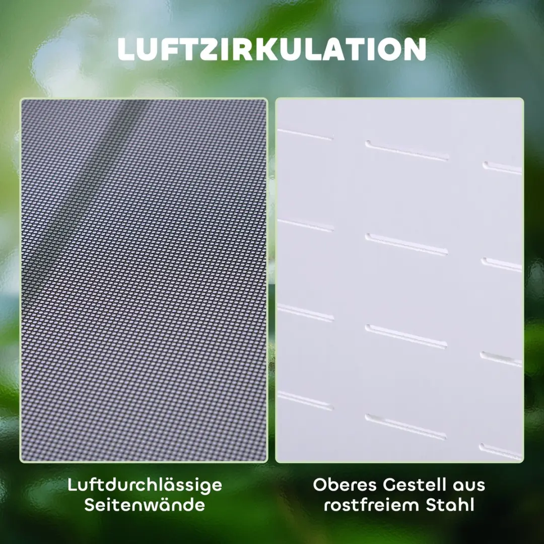 Pawhut Reptielenhuis D40-022 - L - Wit/Zilver/Zwart - afbeelding 6 van 6
