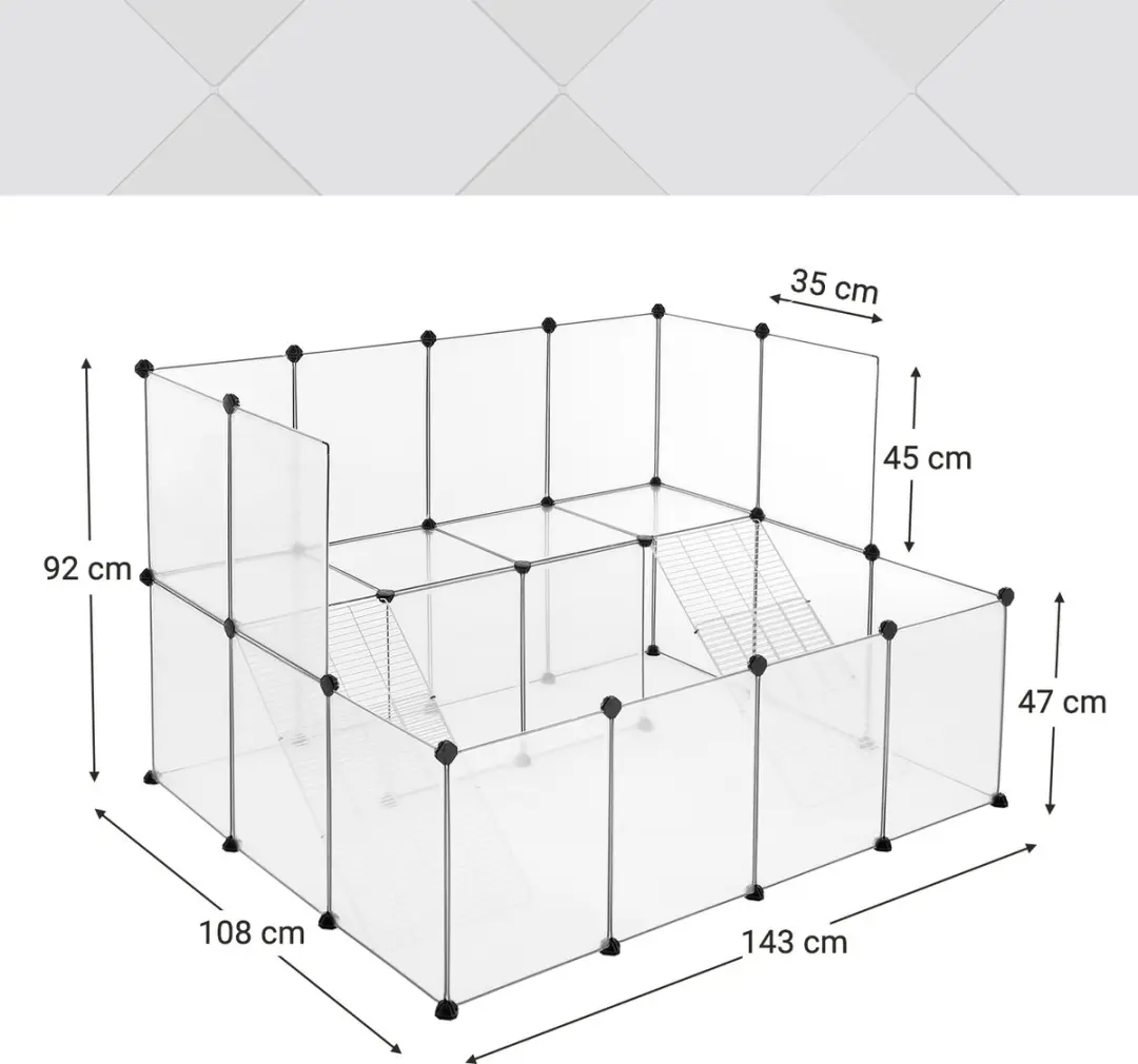 Songmics Hondenren Puppyren Kunststof - 28 Panelen Wit