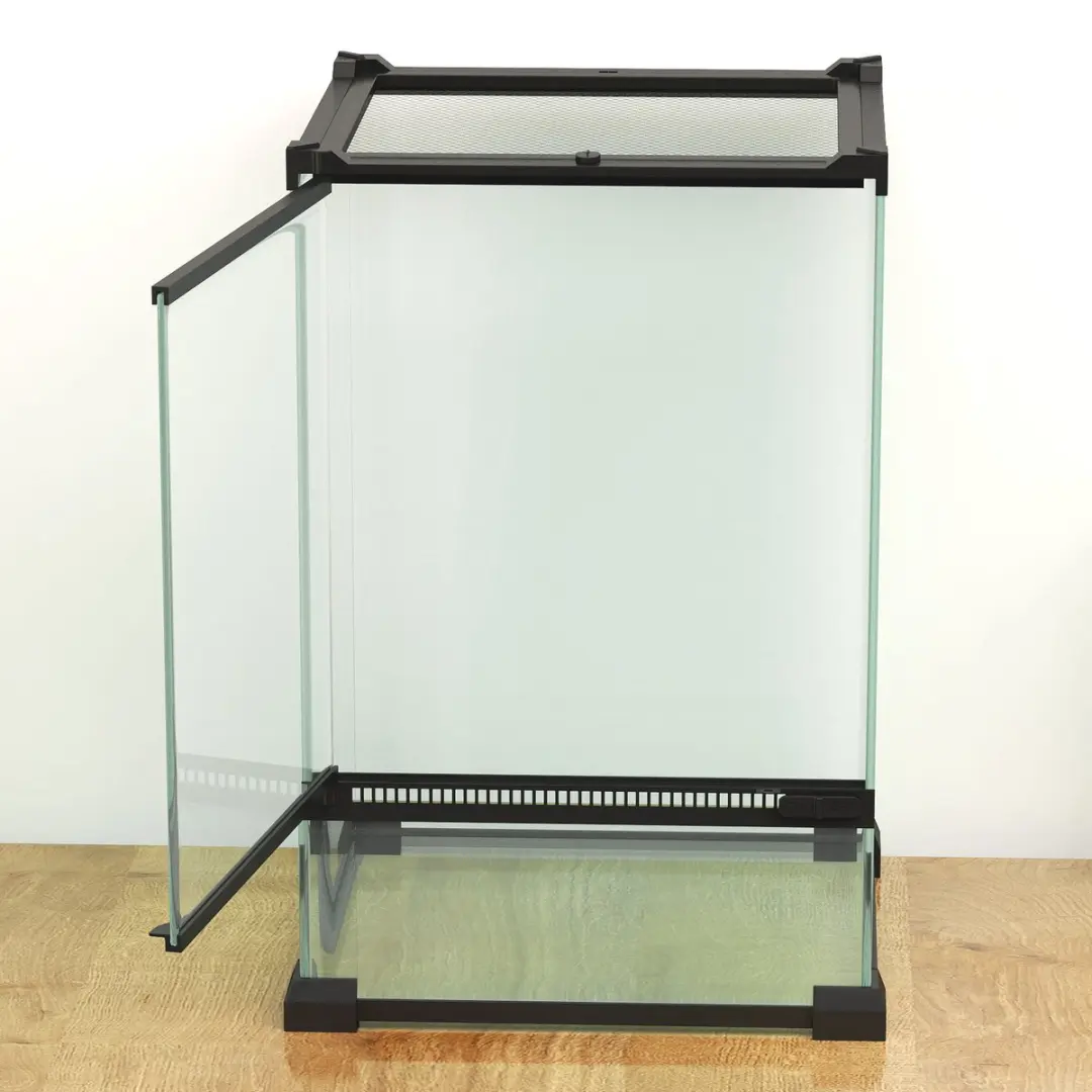 Pawhut Reptielenbox 20x20x30cm - Gehard Glas Transparant