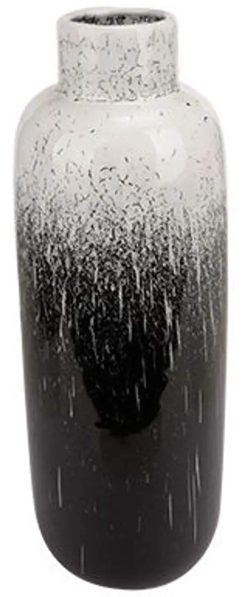 Cosy&Trendy Vaas Rain Keramiek - 16x16x30,7cm - Zwart/Wit - afbeelding 3 van 3