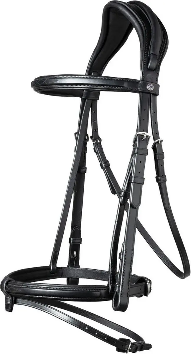 Trust Geneva Combined Noseband Hoofdstel Full - Zwart/Zilver - afbeelding 6 van 6