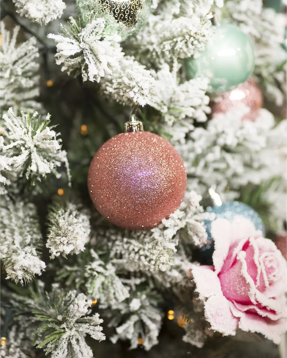 Cosy&Trendy Roos met Sneeuw Kerstboomversiering 15cm