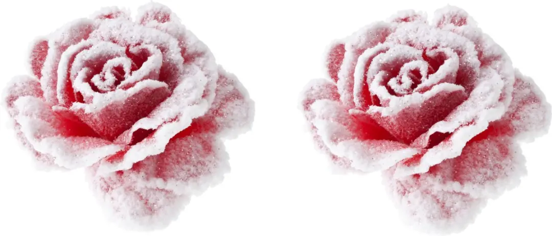 Cosy&Trendy Roos met Sneeuw Kerstboomversiering 15cm