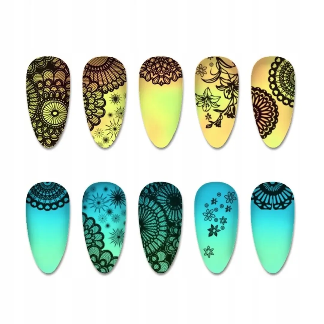 Born Pretty Finger Angel V21 Nagelstempelplaat - Korrelige & Azuur Motieven