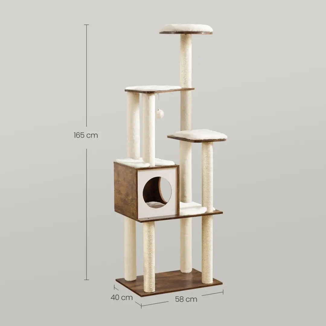Songmics Krabpaal 165cm - 5 Stuks - Wasbare Kussens