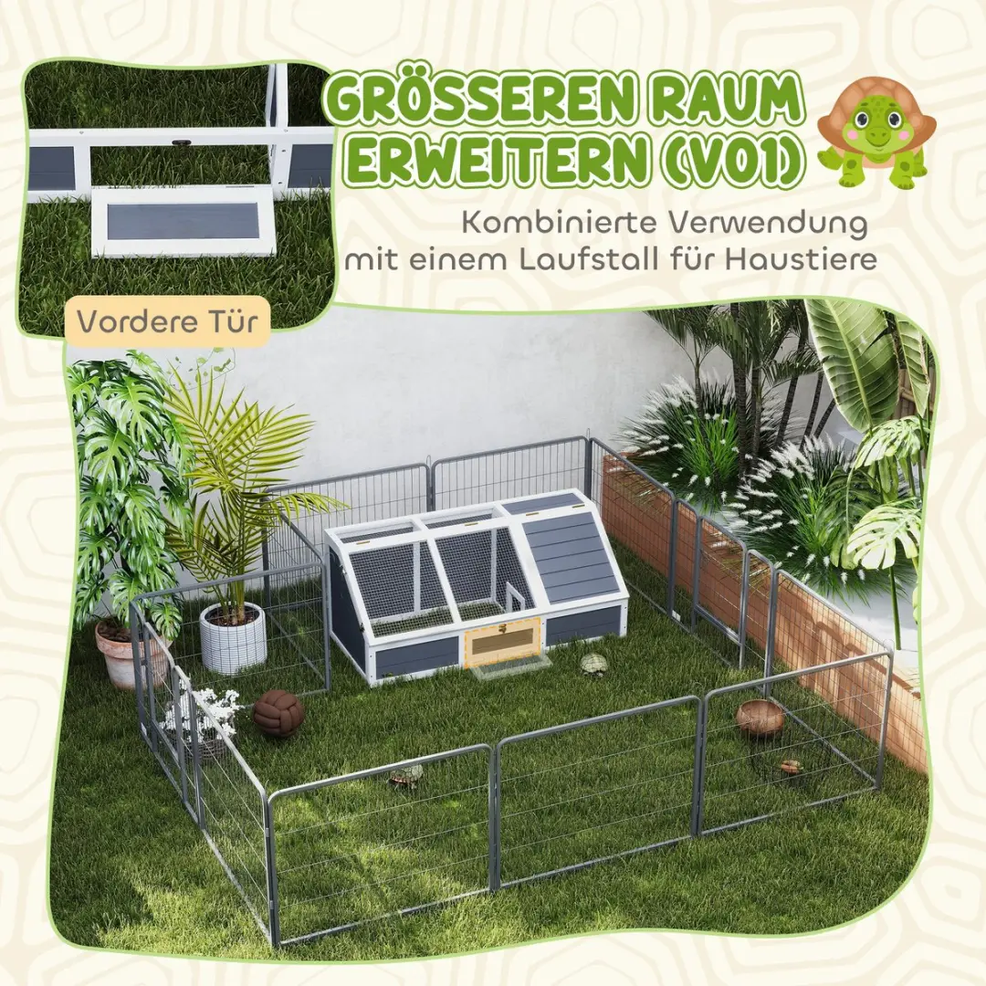 Pawhut Schildkrötenterarium 120x55x50cm - Hellgrau