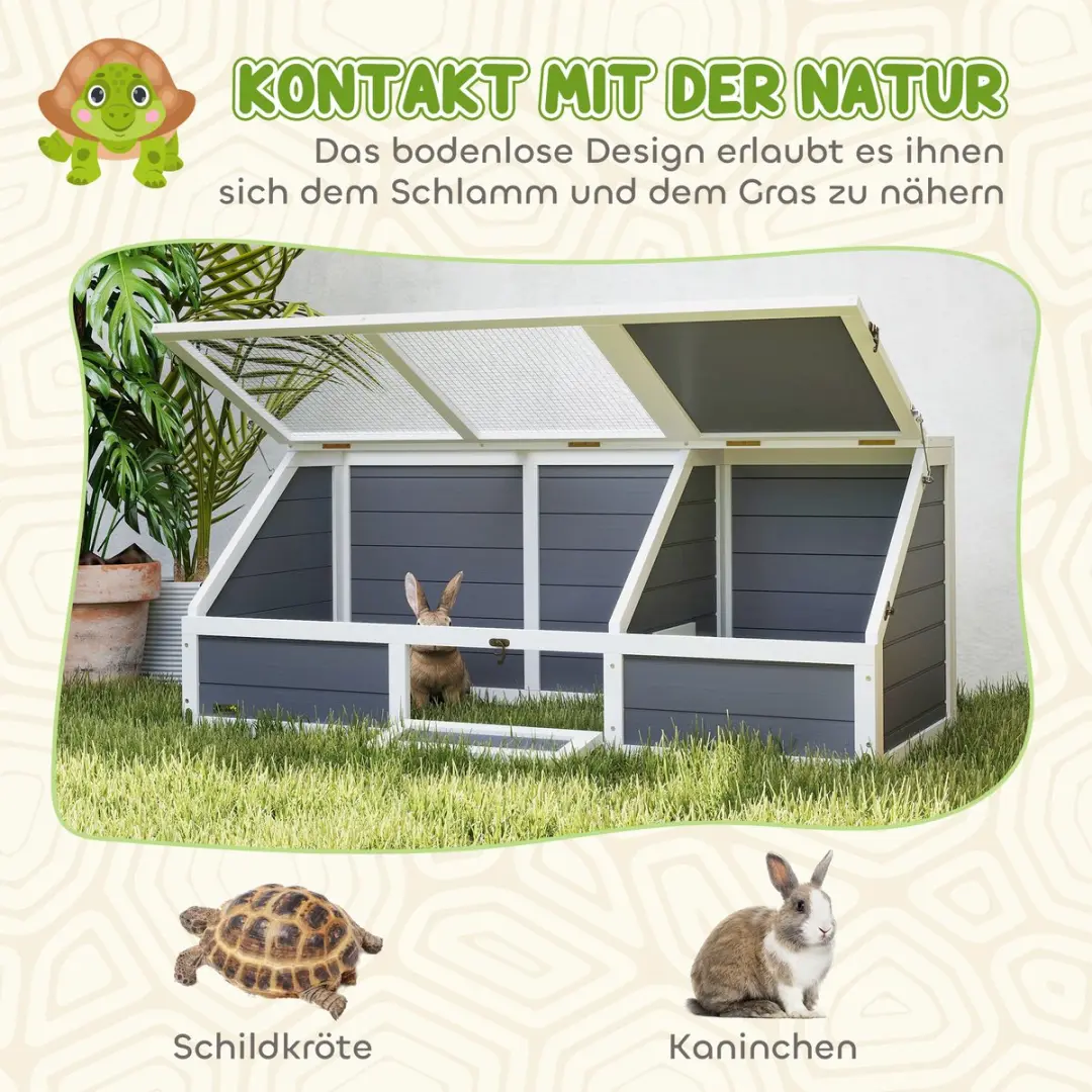 Pawhut Schildkrötenterarium 120x55x50cm - Hellgrau