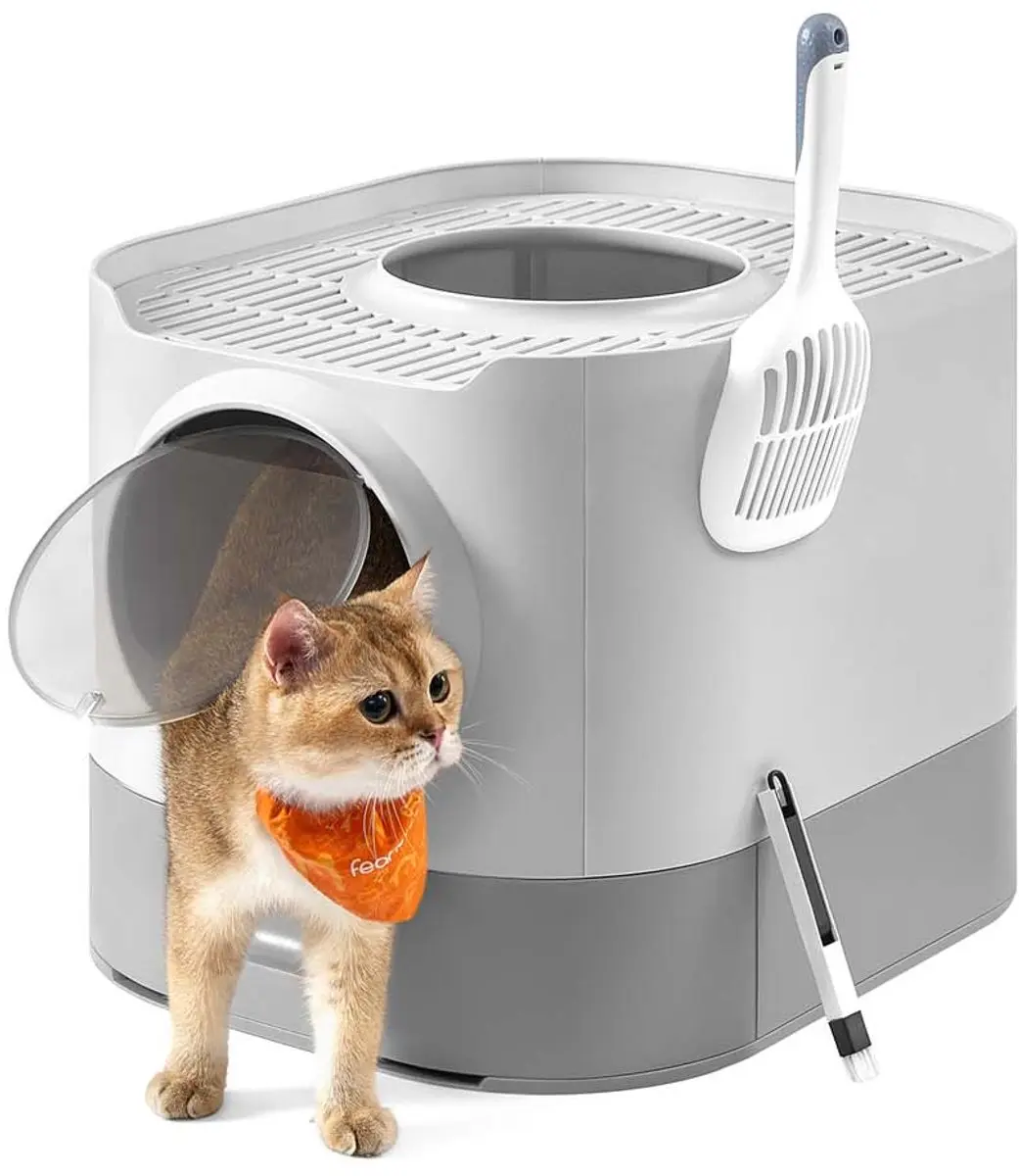 Songmics Kattenbak met deksel en uitschuiflade