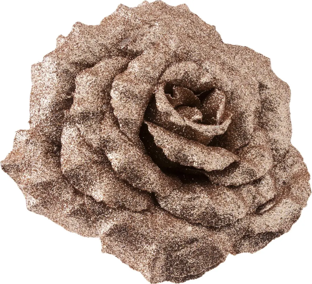 Cosy&Trendy Champagne Glitter Roos 18cm