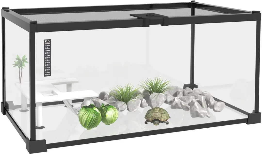 Pawhut Schildpaddentank Glas 50x30x25cm