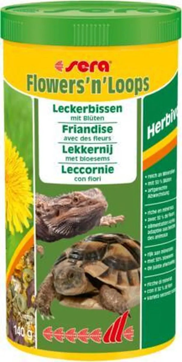 Sera Flowers'n Loops Voer voor Landschildpadden 1000ml