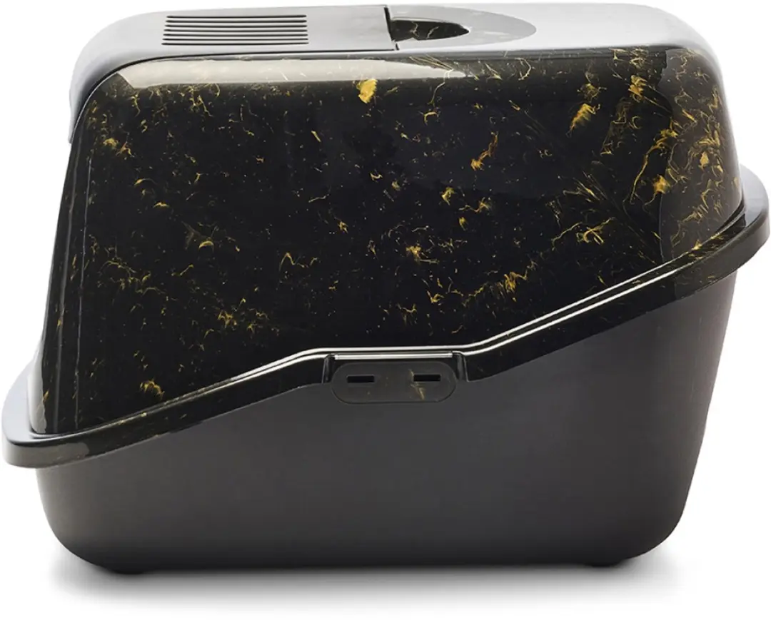 Savic Nestor Marmer Kattenbak 56x39x38,5cm - Zwart/Goud